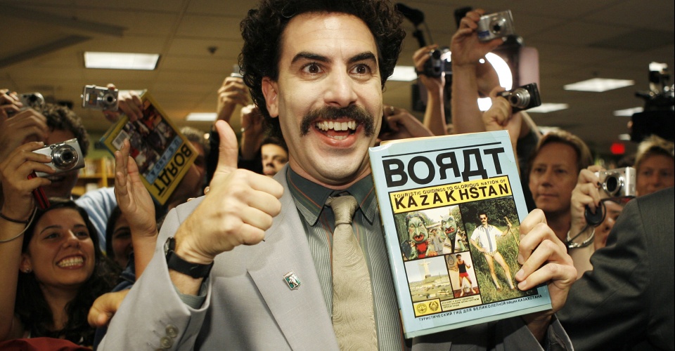 LOS ANGELS - NOVEMBER 7:  Borat Sagdiyev, played by actor Saha Baron Cohen, attends a book signing for his new book "BORAT: Touristic Guidings to Minor Nation of U.S. and A. and Touristic Guidings to Glorious Nation of Kazakhstan" at Borders on November 7, 2007 in Los Angeles, California. (Photo by Vince Bucci/Getty Images)
